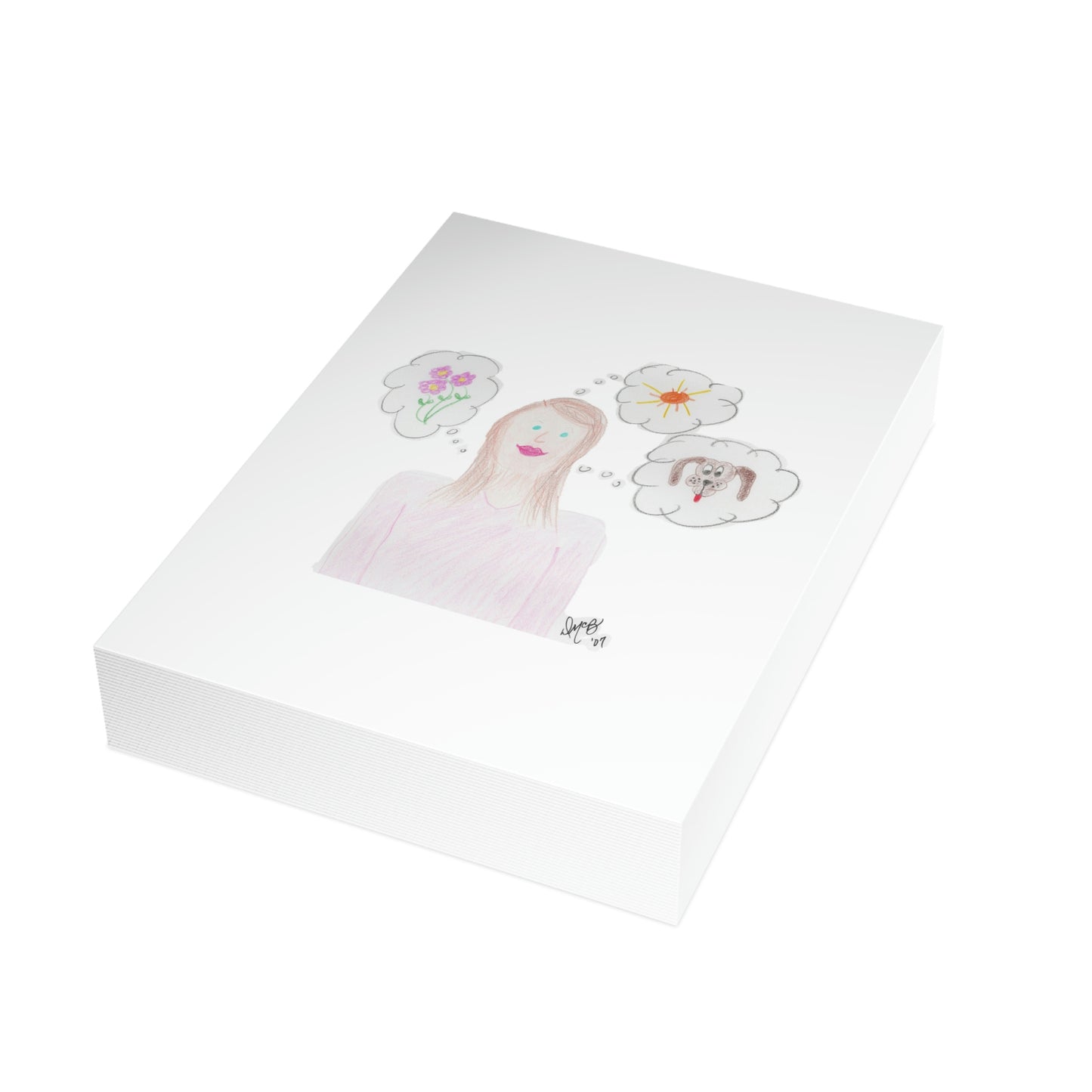 Thinking of You - Sending Happy Thoughts Your Way - Greeting Cards (1, 10, 30, and 50pcs)