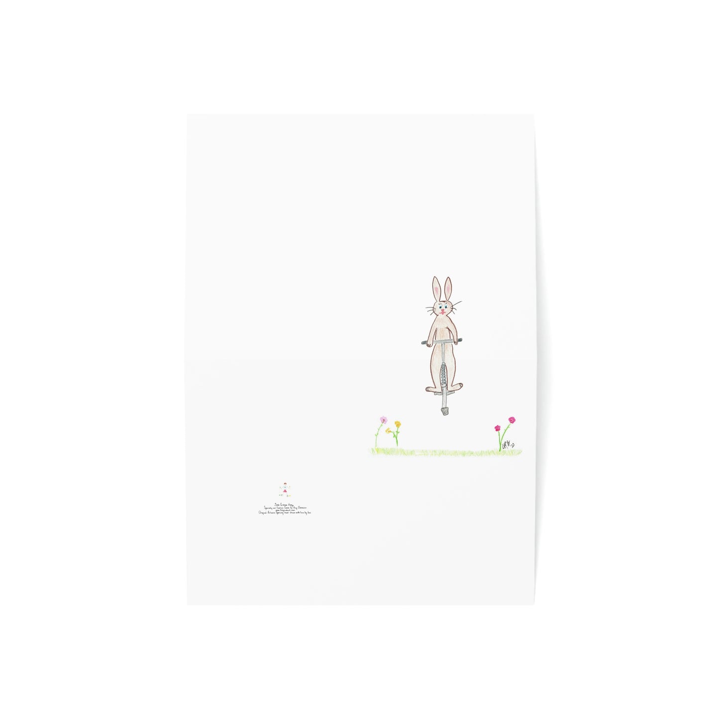 Easter - Hoppy Easter - Brown Bunny on Pogo Stick