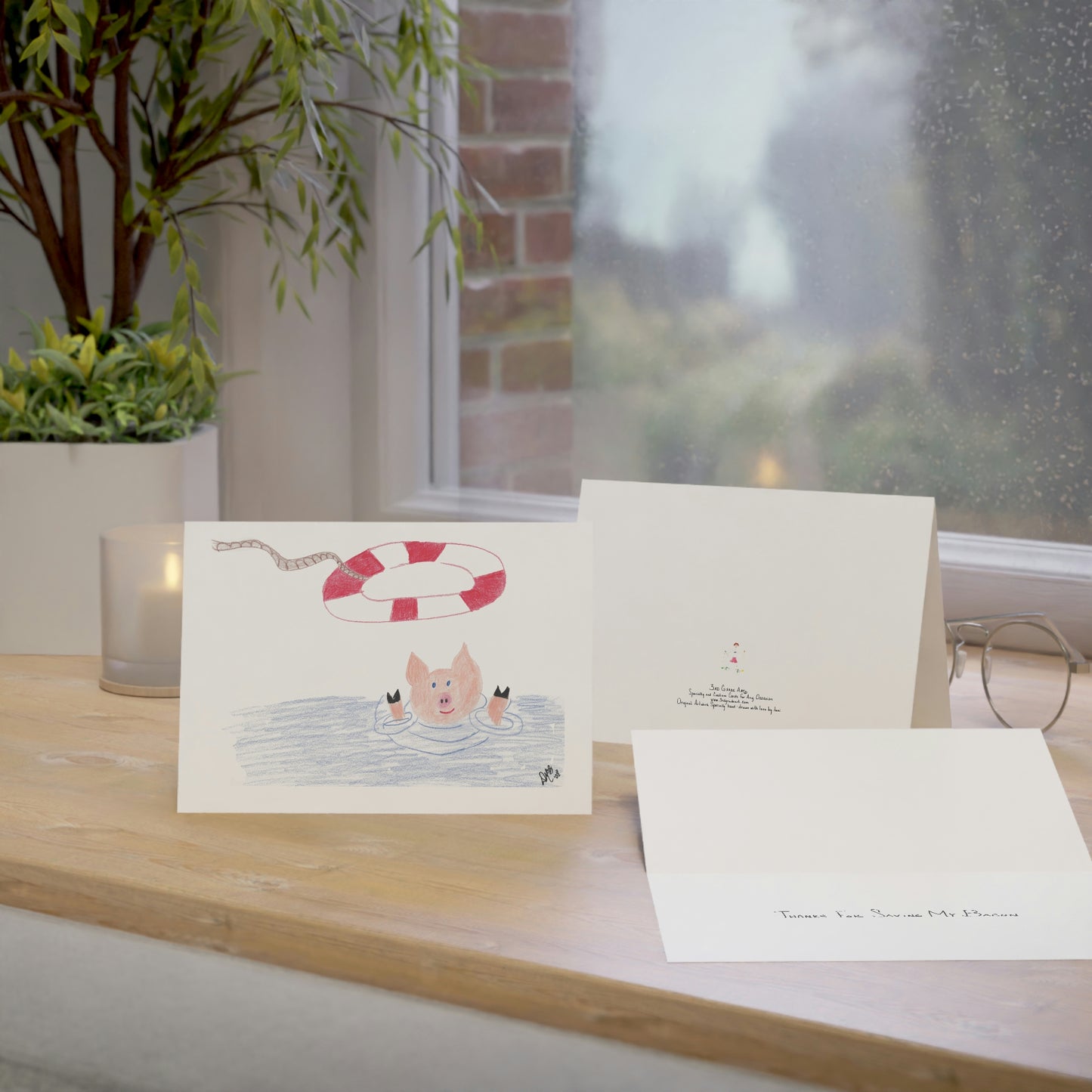 Thank You - Thanks for Saving My Bacon - Greeting Cards (1, 10, 30, and 50pcs)