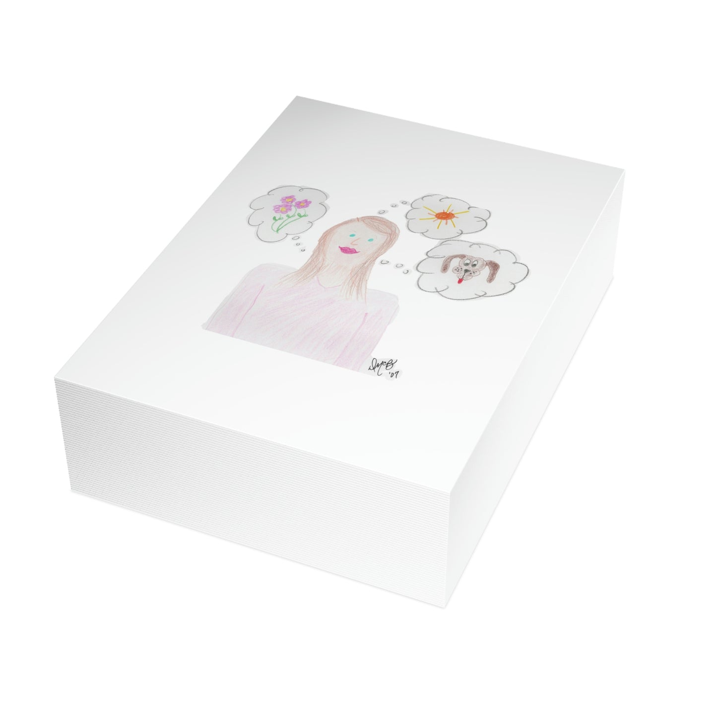 Thinking of You - Sending Happy Thoughts Your Way - Greeting Cards (1, 10, 30, and 50pcs)