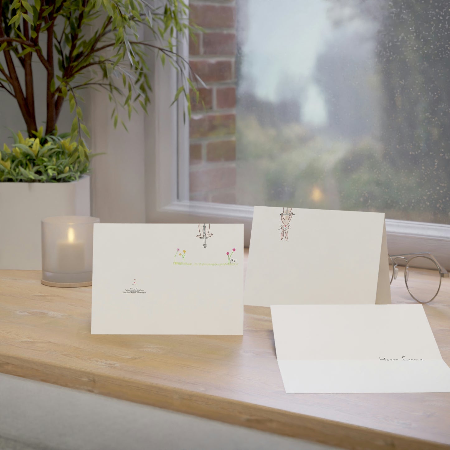 Easter - Hoppy Easter - Brown Bunny on Pogo Stick