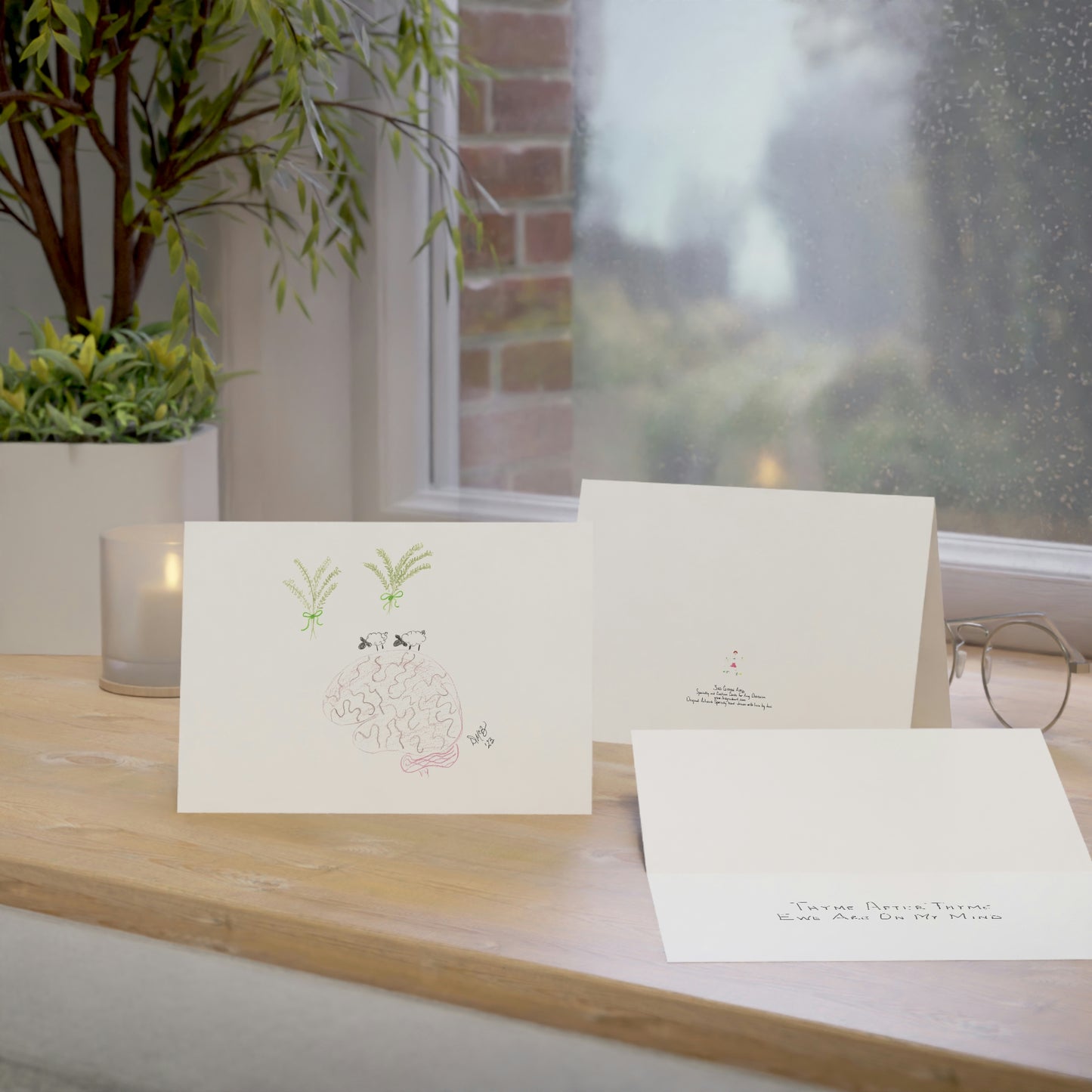 Thinking of You - Thyme After Thyme Ewe are on My Mind - Greeting Cards (1, 10, 30, and 50pcs)