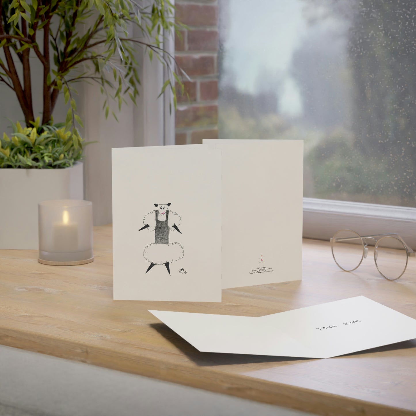 Thank You - Tank Ewe - Greeting Cards (1, 10, 30, and 50pcs)