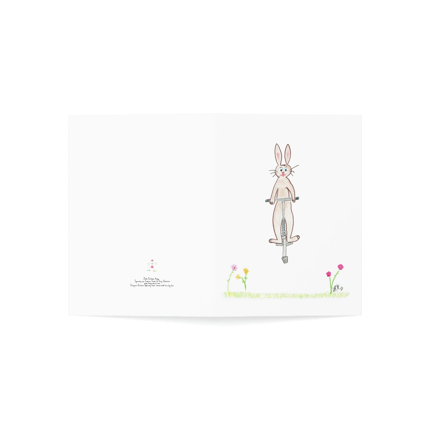 Easter - Hoppy Easter - Brown Bunny on Pogo Stick