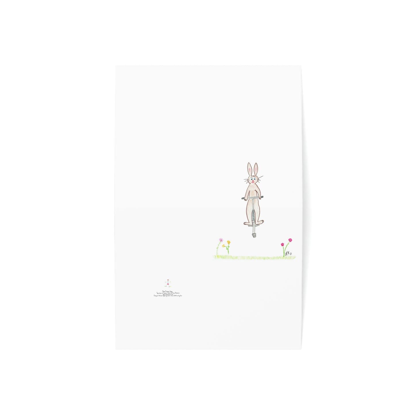 Easter - Hoppy Easter - Brown Bunny on Pogo Stick