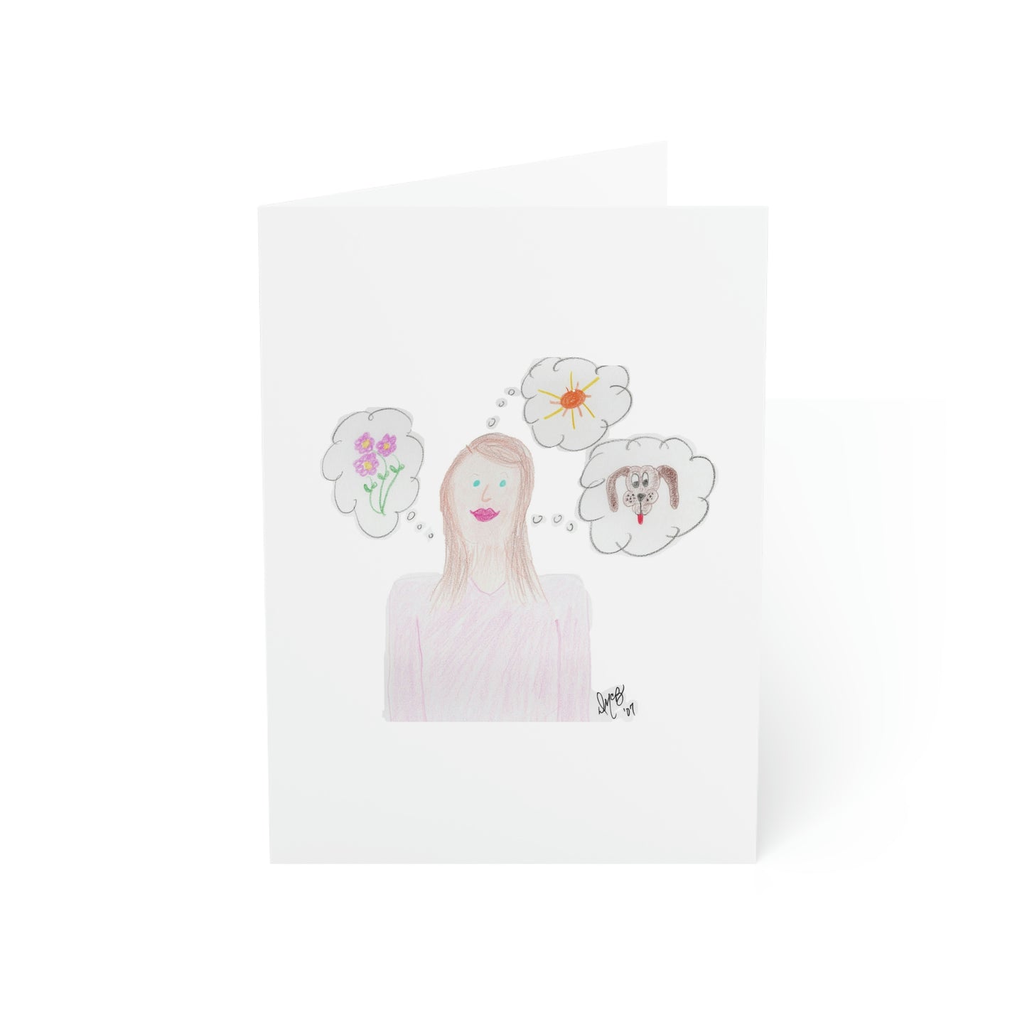Thinking of You - Sending Happy Thoughts Your Way - Greeting Cards (1, 10, 30, and 50pcs)