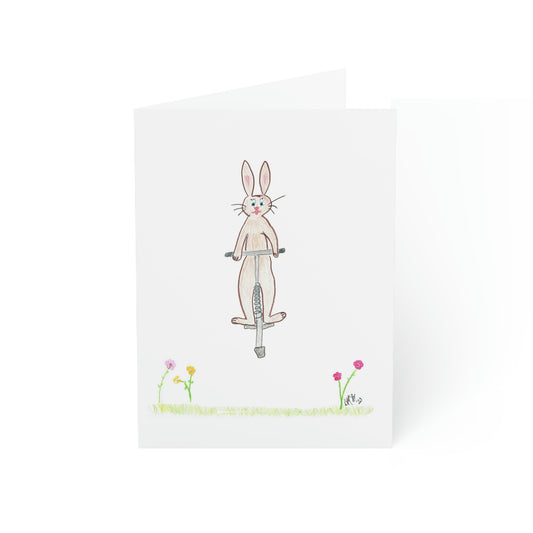 Easter - Hoppy Easter - Brown Bunny on Pogo Stick
